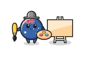 illustration de la mascotte de l'insigne du drapeau australien en tant que peintre vecteur