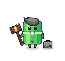 illustration de la mascotte de bambou en tant qu'avocat vecteur