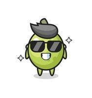 mascotte de dessin animé d'olive avec un geste cool vecteur