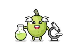 personnage mascotte d'olive en tant que scientifique vecteur