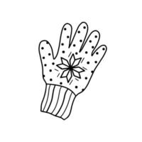 gant d'hiver dans le style doodle vecteur
