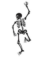 squelette noir dansant. illustration vectorielle vecteur