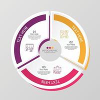 Infographie en 3 étapes vecteur