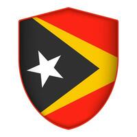 est timor drapeau dans bouclier forme. vecteur illustration.