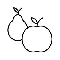 icône de ligne noire de fruits vecteur