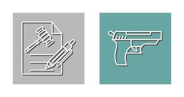 fichier et pistolet icône vecteur