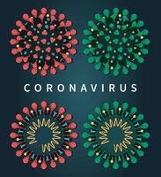 vue rapprochée sur l'ensemble isolé du coronavirus covid-19 vecteur