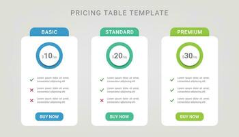 prix liste produit Comparaison table vecteur