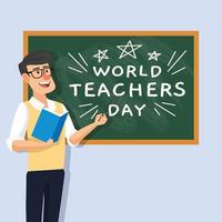 modèle de conception de la journée mondiale des enseignants vecteur