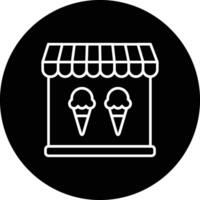 crème glacée magasin vecteur icône