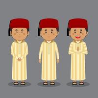caractère marocain avec diverses expressions vecteur