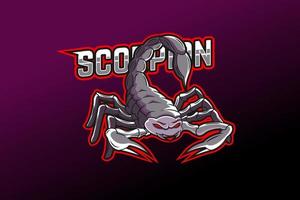 logo de la mascotte de l'équipe e-sports scorpion vecteur