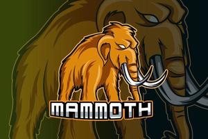 modèle de logo d'équipe de sport électronique mammouth vecteur