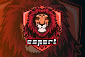 modèle de logo d'équipe e-sports tête de lion vecteur