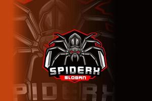 modèle de logo d'équipe e-sports d'araignée vecteur