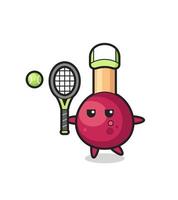 personnage de dessin animé de matchs en tant que joueur de tennis vecteur
