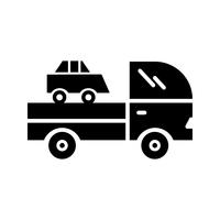 Icône de glyphe de camion noir vecteur
