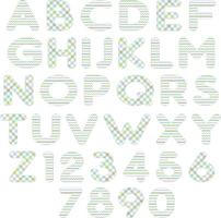alphabet de motifs verts bleu pastel vecteur