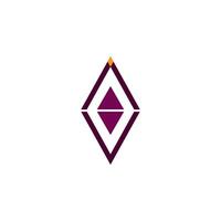 Triangle logo avec violet ligne pour affaires et la toile vecteur