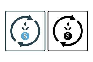 revenir investissement icône. icône en relation à investissement et financier concepts. solide icône style. Facile vecteur conception modifiable