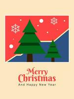 joyeux Noël et content Nouveau année salutation cartes, affiches, vacances couvertures. vecteur illustration