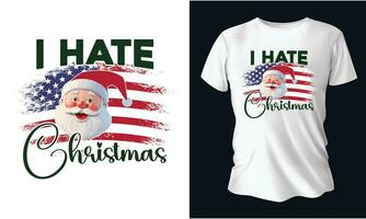je haine Noël Noël T-shirt conception vecteur