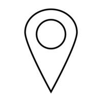 mince ligne épingle indiquer, GPS emplacement symbole, carte aiguille plat conception style vecteur icône sur blanc Contexte