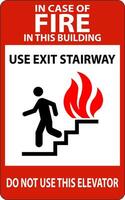 dans Cas de Feu signe utilisation sortie les escaliers, faire ne pas utilisation cette ascenseur vecteur