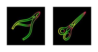 pinces et les ciseaux icône vecteur