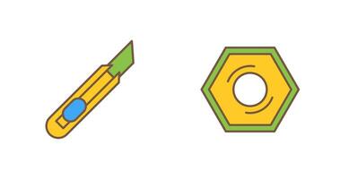 Stationnaire couteau et écrou icône vecteur