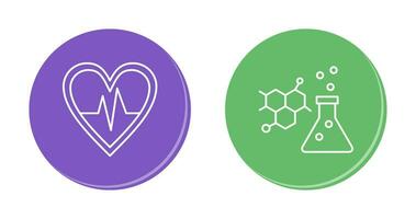 cardiogramme et chimie icône vecteur