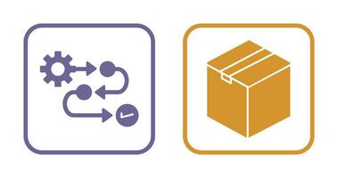 processus et paquet icône vecteur