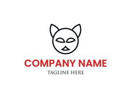 chat tête logo conception vecteur modèle