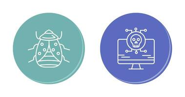 punaise et virus icône vecteur