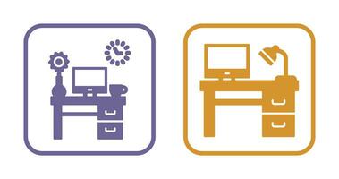 travail table et lieu de travail icône vecteur