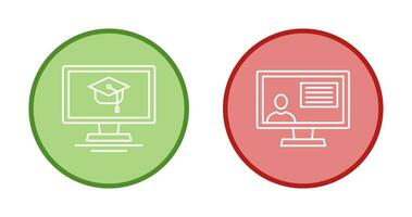 en ligne cours et distance icône vecteur