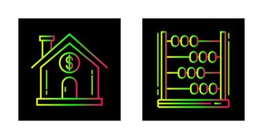 abaque et Accueil icône vecteur