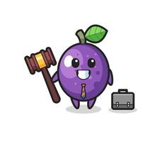 illustration de la mascotte du fruit de la passion en tant qu'avocat vecteur