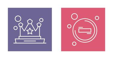 couronne et retirer icône vecteur