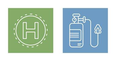 héliport et oxygène icône vecteur