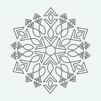 dessiné à la main mandala avec floral motifs. ornemental mandala adulte coloration livre page vecteur