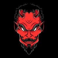 illustration de tête de diable rouge vecteur