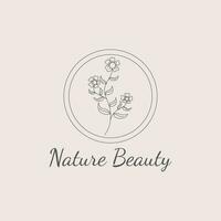 minimaliste floral la nature beauté fleur logo conception des idées vecteur