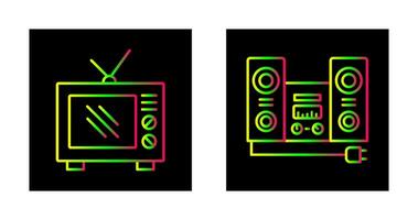 vieux la télé et stéréo icône vecteur