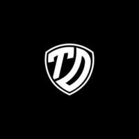 td initiale lettre dans moderne concept monogramme bouclier logo vecteur