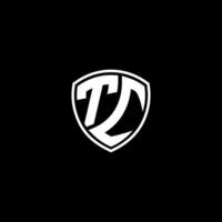 tc initiale lettre dans moderne concept monogramme bouclier logo vecteur