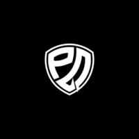 pq initiale lettre dans moderne concept monogramme bouclier logo vecteur