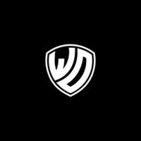 wo initiale lettre dans moderne concept monogramme bouclier logo vecteur