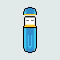 une pixel style USB conduire avec une bleu et Jaune Couleur vecteur