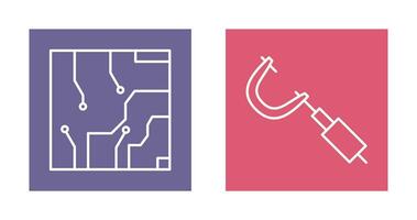 électrique circuit et micromètre icône vecteur
